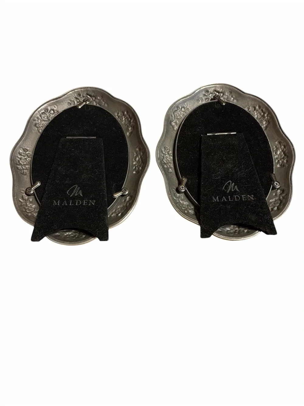 Malden Ornate Oval Picture Frames in Pewter- Set of 2